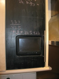 The touchscreen mounted in the door